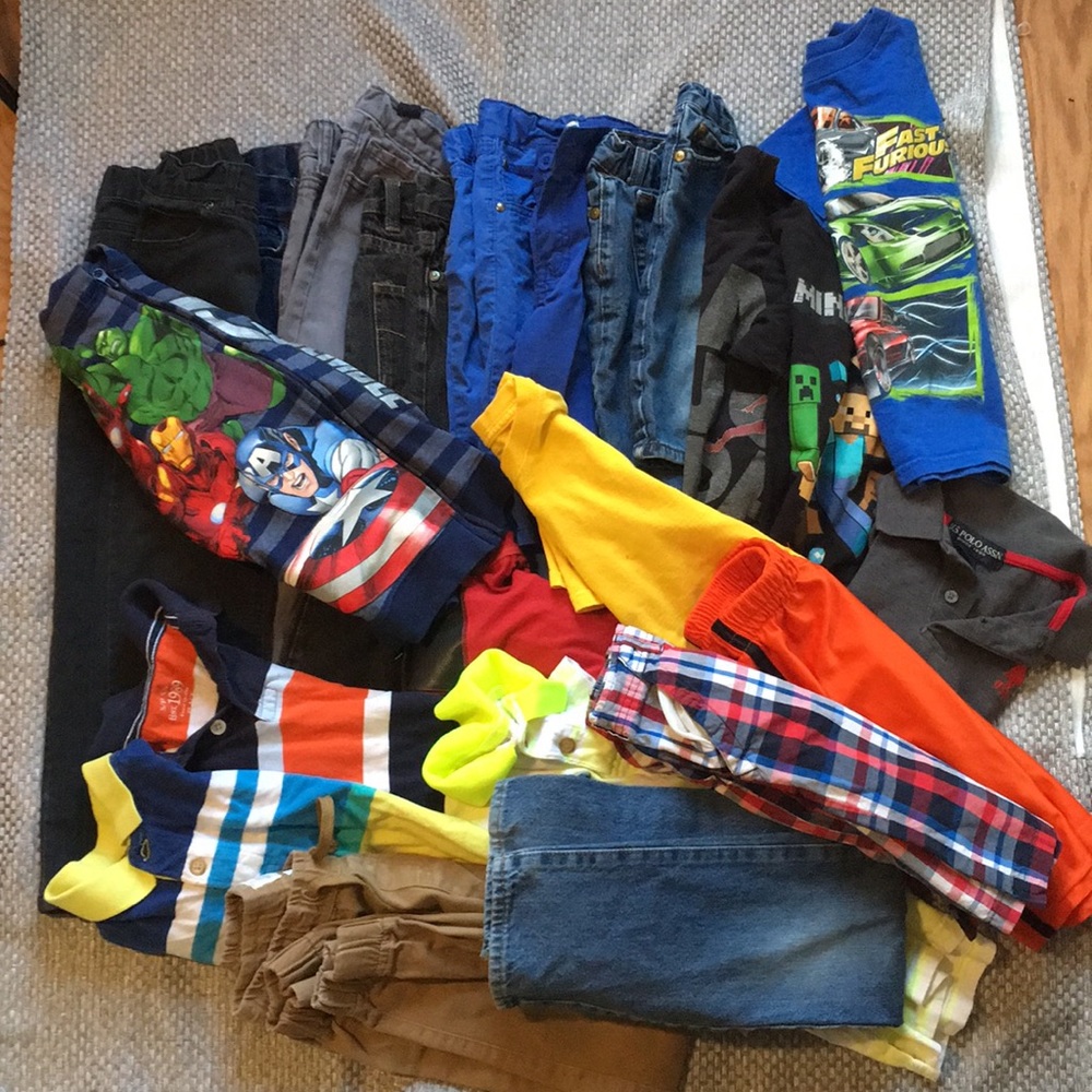 Mixed T6-T7 jacket, Jean pants, shots, polos